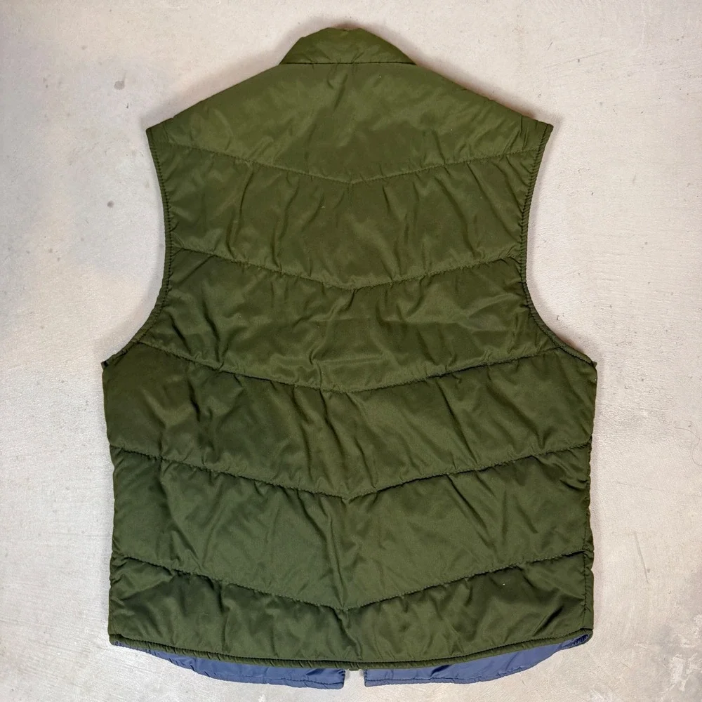 vintage 70s The North Face National Park Puffer Vest Olive Green Mens M USA